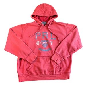Polo Ralph Lauren Distressed Red Hoodie Sweatshirt Mens Large L Distressed